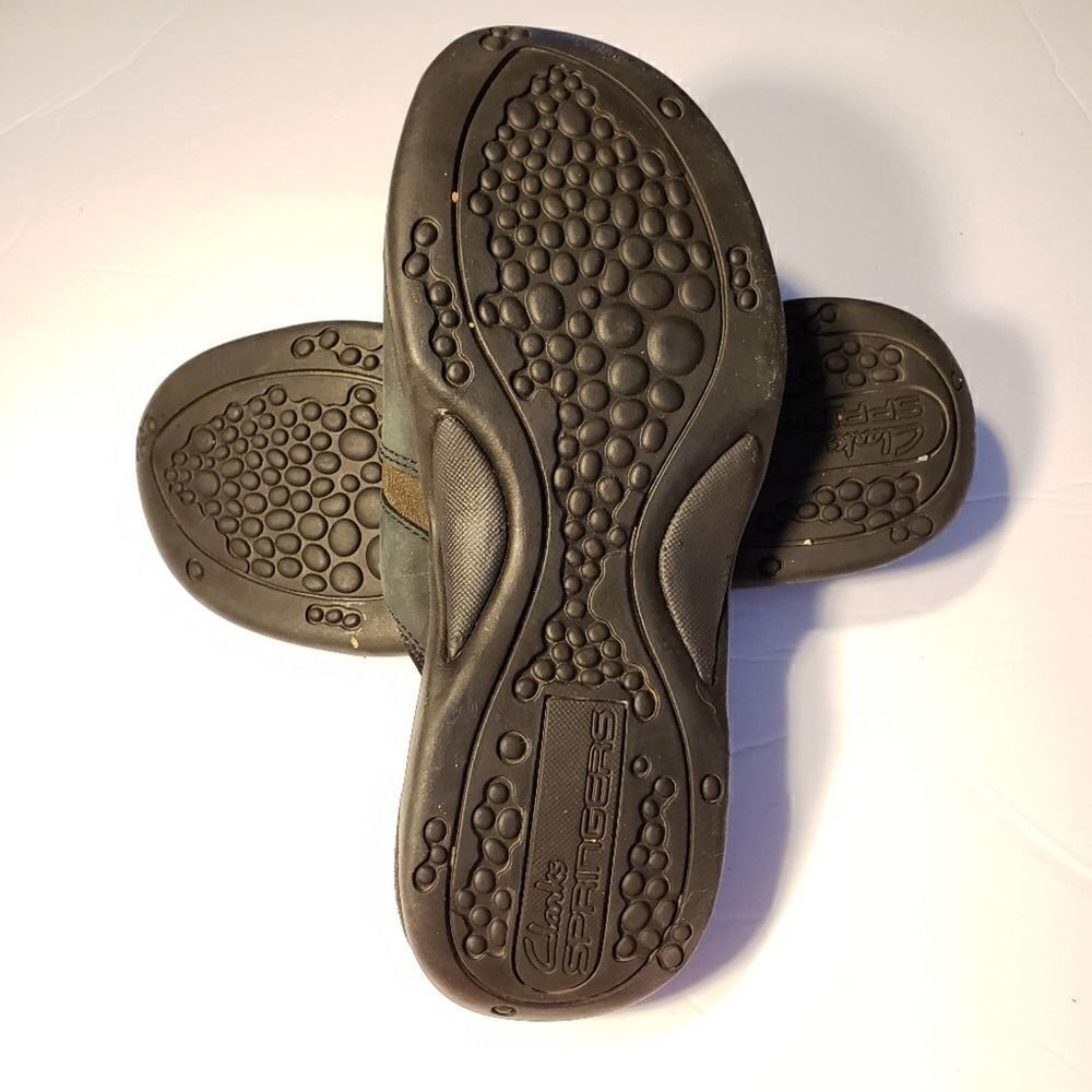 Clarks Springers Leather Flip Flops Sandals sz 7M - Picture 8 of 8